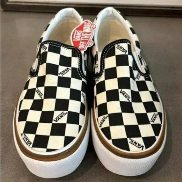 VANS Era Stacked Checkerboard Slip On Canvas Shoes - Picture 1 of 8